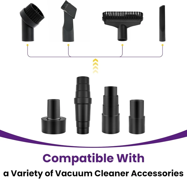 Alt view image 5 of 7 - 4Pcs Universal Vacuum Hose Adapters Kit, for Vacuum Brush Attachment