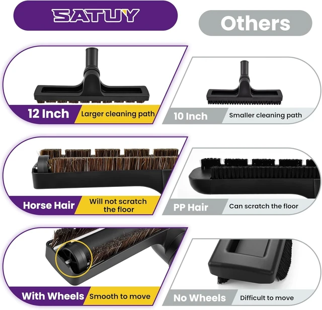 Alt view image 5 of 7 - 5Pcs Vacuum Brush Attachment Set, Horse Hair Brush for Hardwood Floor