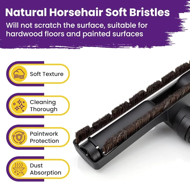Alt view image 3 of 7 - 5Pcs Vacuum Brush Attachment Set, Horse Hair Brush for Hardwood Floor
