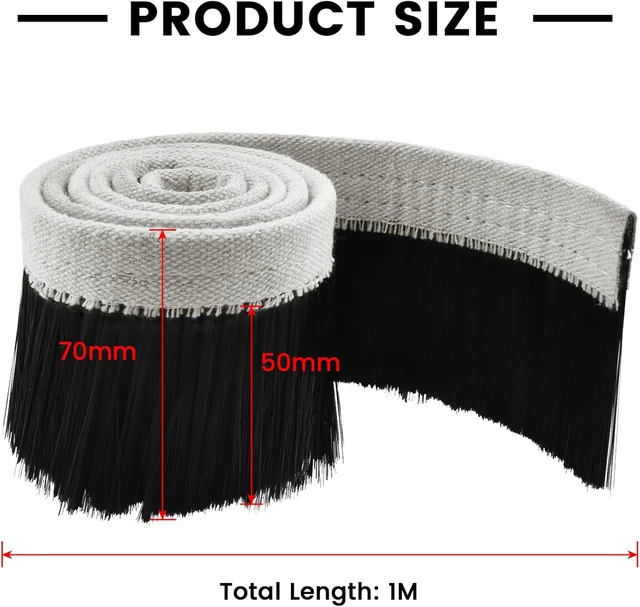Alt view image 2 of 7 - CNC Vacuum Brush, 1m x 70mm Nylon Dust Shoe Brush