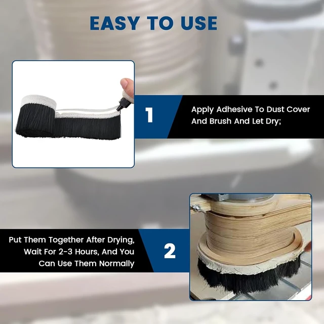 Alt view image 5 of 7 - CNC Vacuum Brush, 1m x 70mm Nylon Dust Shoe Brush