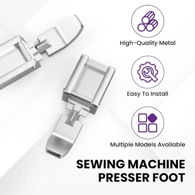 Alt view image 3 of 7 - 2Pcs Zipper Presser Foot for Low Shank Snap on Sewing Machines