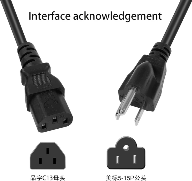 Alt view image 2 of 7 - GELRHONR Computer Power Splitter Cord,18AWG 10A 125V NEMA 5-15P to 3 x IEC320 C13 Power Cable Supply for 3 Devices at a Time