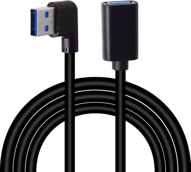 Main image of GELRHONR USB 3.0 Extension Cable 3.3Ft Type A Male to A Female Extension Cord Data Transfer Extender Cable for USB Flash Drive/Hard Drive (Black-Right Angle)