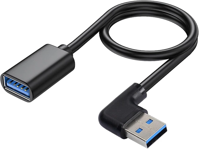 Alt view image 2 of 7 - GELRHONR USB 3.0 Extension Cable 3.3Ft Type A Male to A Female Extension Cord Data Transfer Extender Cable for USB Flash Drive/Hard Drive (Black-Right Angle)
