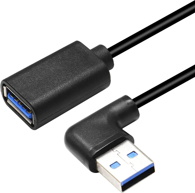Alt view image 7 of 7 - GELRHONR USB 3.0 Extension Cable 3.3Ft Type A Male to A Female Extension Cord Data Transfer Extender Cable for USB Flash Drive/Hard Drive (Black-Right Angle)