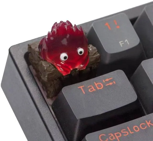 Main image of Little Flame Personality Keycaps Anime Peripheral Keycap Cute Translucent Resin Key Caps for MX Mechanical Keyboard (Little Flame)