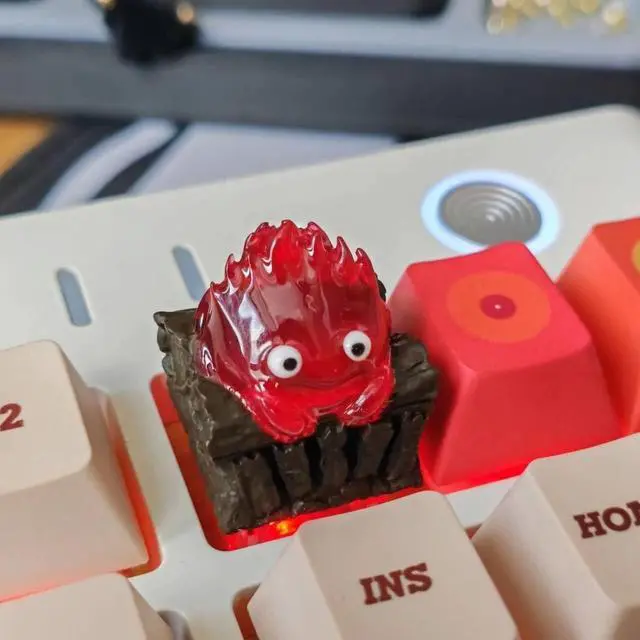 Alt view image 2 of 6 - Little Flame Personality Keycaps Anime Peripheral Keycap Cute Translucent Resin Key Caps for MX Mechanical Keyboard (Little Flame)
