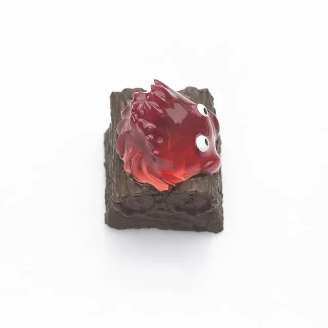 Alt view image 4 of 6 - Little Flame Personality Keycaps Anime Peripheral Keycap Cute Translucent Resin Key Caps for MX Mechanical Keyboard (Little Flame)