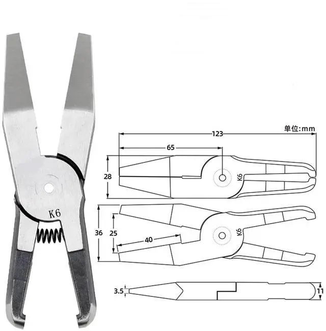 Alt view image 4 of 5 - HS-20+Y6/K6 Pneumatic Air Nippers Pliers Set, Pneumatic Crimper Set(K6 plier head)