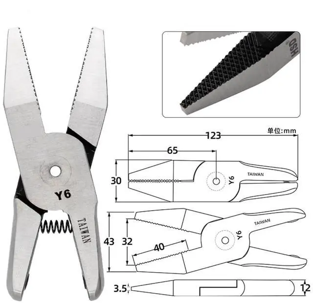 Alt view image 5 of 5 - HS-20+Y6/K6 Pneumatic Air Nippers Pliers Set, Pneumatic Crimper Set(K6 plier head)