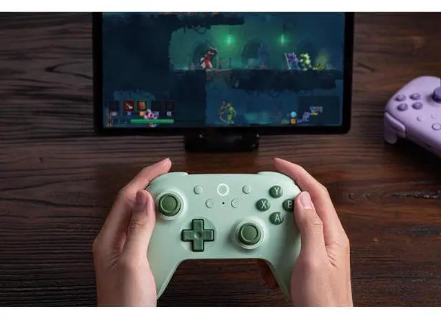 Alt view image 5 of 7 - Ultimate 2C Wireless Controller for Windows PC and Android, with 1000 Hz Polling Rate, Hall Effect Joysticks and Triggers, and Remappable L4/R4 Bumpers (Green)