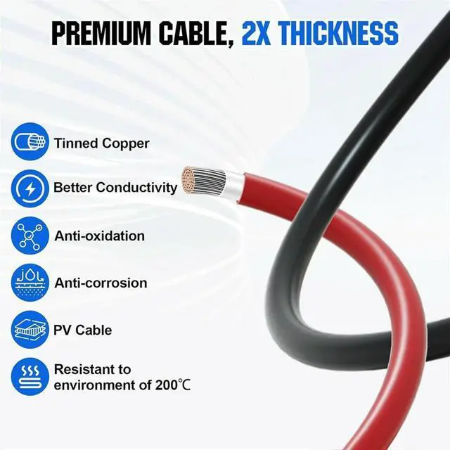 Alt view image 2 of 4 - Anderson Connector 50A Kit Anderson Plug 8 Guage 30cm Cables Waterproof Quick Connectors for Lifepo4