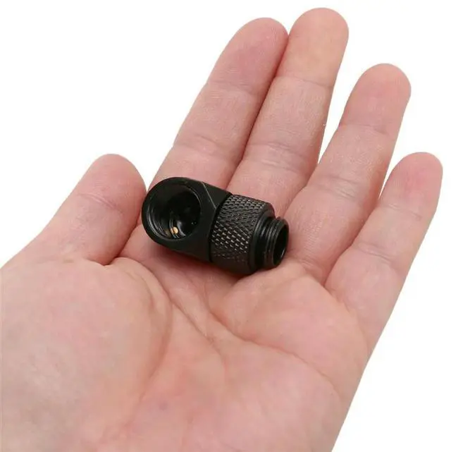 Alt view image 2 of 4 - 8Pcs 12.9Mm G1/4 Thread 90 Degree Rotary Tube Connector Fitting For Pc Water Cooling Black