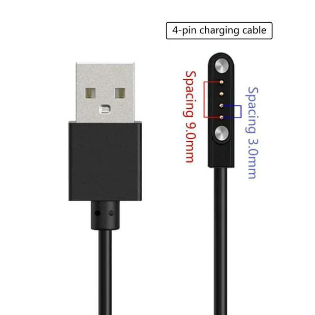 Alt view image 2 of 7 - Magnetic Charging Cable Portable Charge Adapter Line 4pin 9mm 3.0 Space for JEEP P03/MT1 watch Dock Cord Accessory