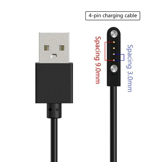 Alt view image 6 of 7 - Magnetic Charging Cable Portable Charge Adapter Line 4pin 9mm 3.0 Space for JEEP P03/MT1 watch Dock Cord Accessory