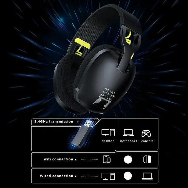 Alt view image 3 of 4 - Wireless Gaming Headset 2.4GHz/BT 5.3/Wired Gaming Headphones with Noise Canceling Microphone for PS4 PC Laptop