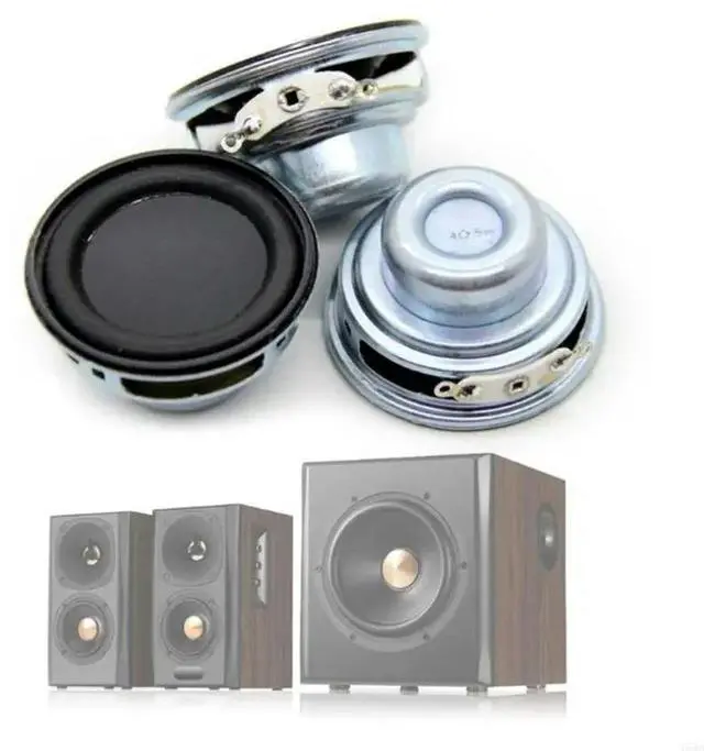 Main image of 2Pcs 40MM Full Speakers 4 Ohm 5W Enthusiast DIY Flat Rubber HiFi Speaker