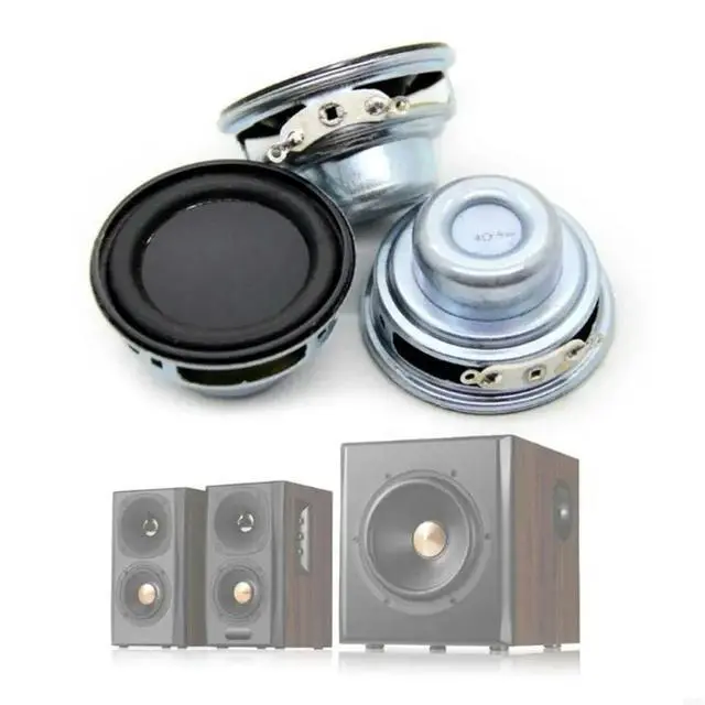 Alt view image 5 of 7 - 2Pcs 40MM Full Speakers 4 Ohm 5W Enthusiast DIY Flat Rubber HiFi Speaker