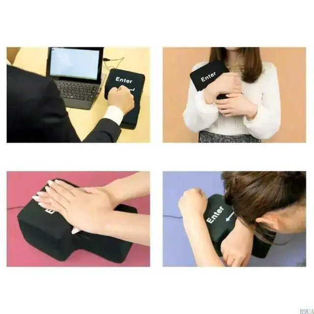 Alt view image 6 of 7 - Computer USB Oversized Enter Key Pillow Big Enter Key Stress-relief Vent Cushion