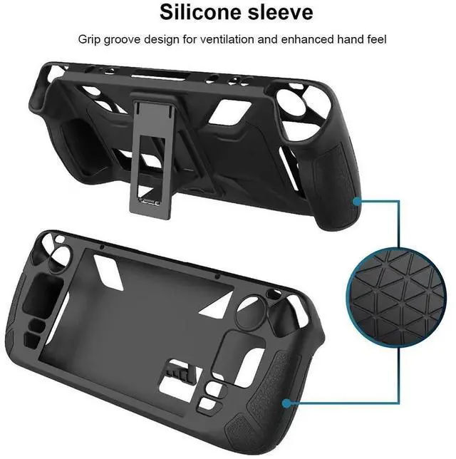 Alt view image 3 of 4 - Silicone Case Anti Slip Soft Shell Protective Case Cover with Foldable Bracket Replacement Accessories for Steam Deck