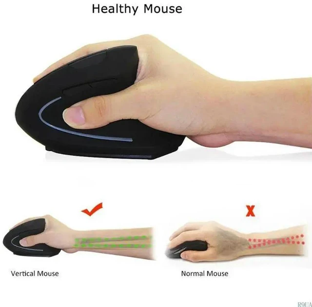 Alt view image 2 of 4 - Vertical Mouse Optical Ergonomic RIGHT HAND 1600DPI USB Mice For PC Laptop