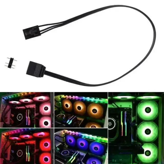 Alt view image 2 of 7 - for RGB To Standard ARGB 4-Pin 5V Adapter Connector RGB Cable 25cm