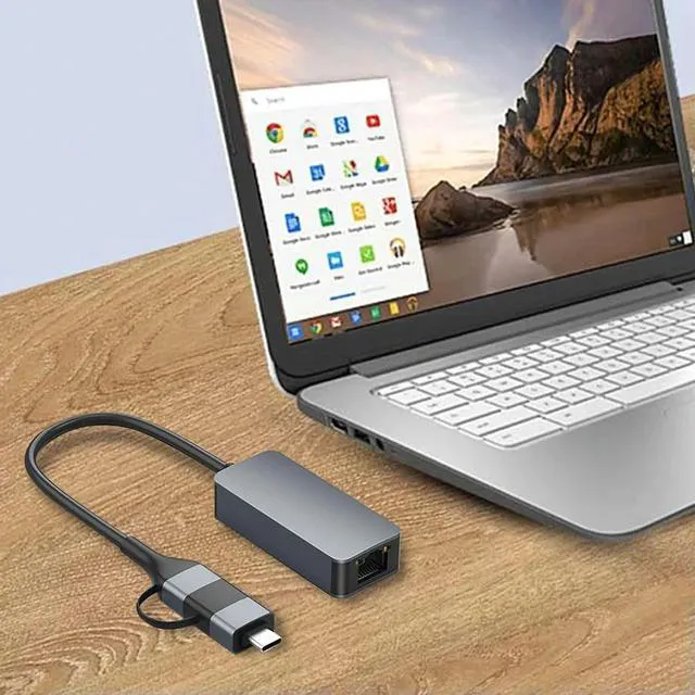 Alt view image 2 of 4 - Type A/Type C To 2.5G RJ45 Ethernet Adapter USB C To 2.5G Ethernet Adapter 2500Mbps External Network Card USB3.0 for PC Laptop