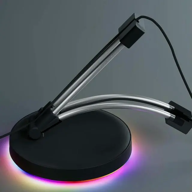 Main image of RGB Mouse Bungee Cable Holder with Type-C Cable Gaming Mouse Cord Holder Anti-winding Gaming Mouse Bungee for Esports FPS Game