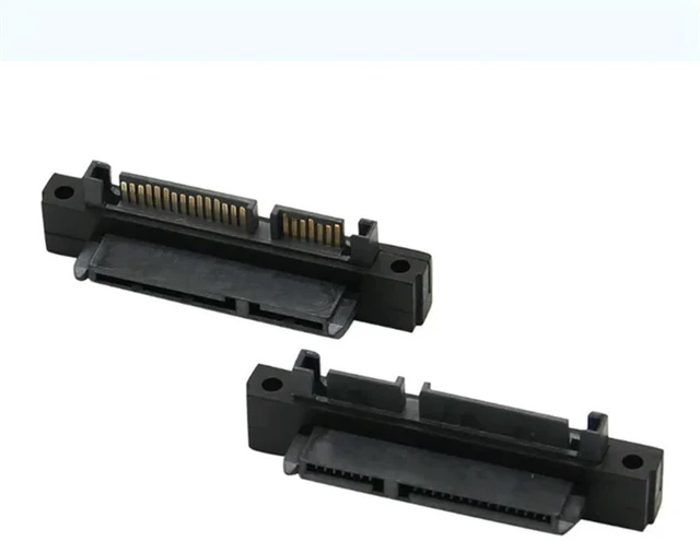Main image of 3PCS SFF-8482 SAS Female To SATA Male 15Pin Bend Head 90 Degree Angle Adapter Converter For Motherboard Cable
