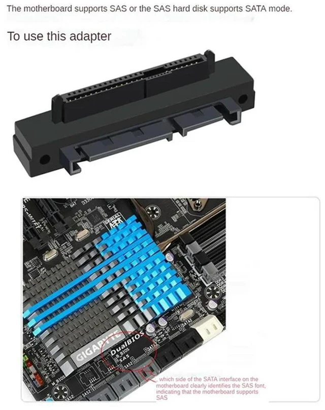 Alt view image 3 of 4 - 3PCS SFF-8482 SAS Female To SATA Male 15Pin Bend Head 90 Degree Angle Adapter Converter For Motherboard Cable