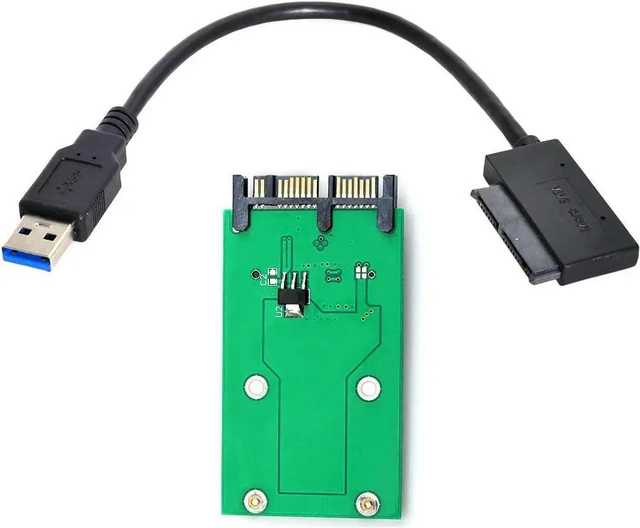 Alt view image 4 of 4 - 1PC Mini PCIe PCI-e MSATA 3x5cm SSD To 1.8"Micro SATA Adapter Converter Card Packag includeds one cable and card