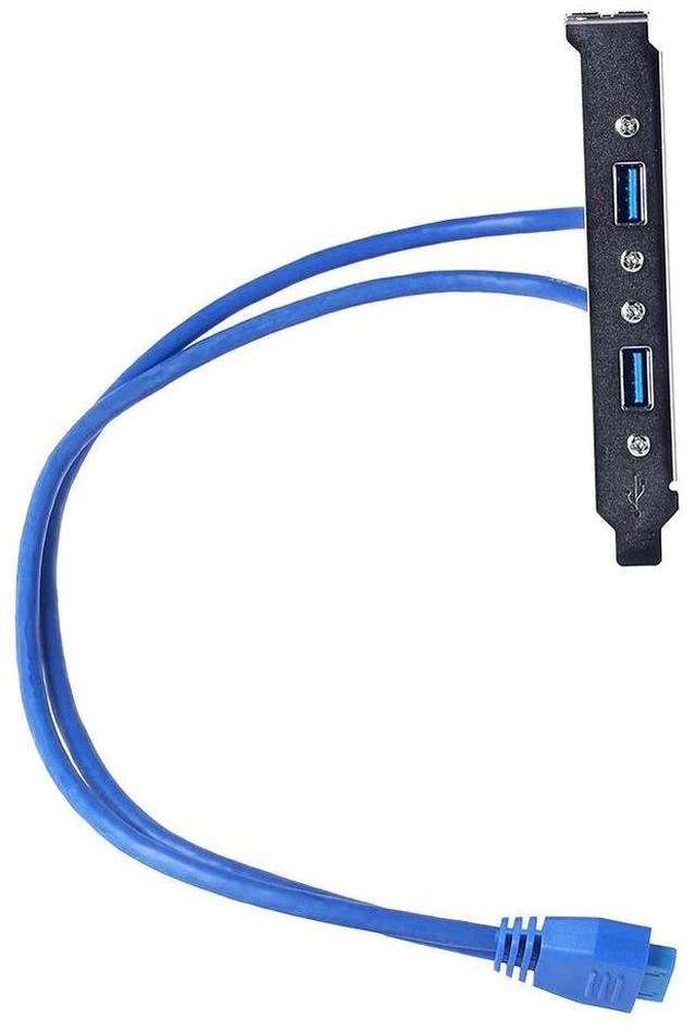 Alt view image 2 of 7 - 20 Pin to Dual USB3.0 Baffle Adapter Cable USB 3.0 Back Panel Expansion Bracket PC Computer Accessories