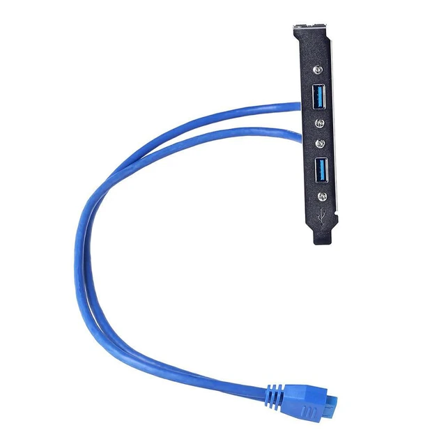 Alt view image 6 of 7 - 20 Pin to Dual USB3.0 Baffle Adapter Cable USB 3.0 Back Panel Expansion Bracket PC Computer Accessories