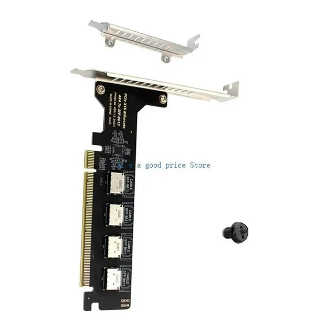Alt view image 3 of 7 - PCIe X16 To Oculink SFF 8612 SFF 8611 Expansion Adapter Fast For Mainboard Multiple Disk Support PCIE X4X4X4X4