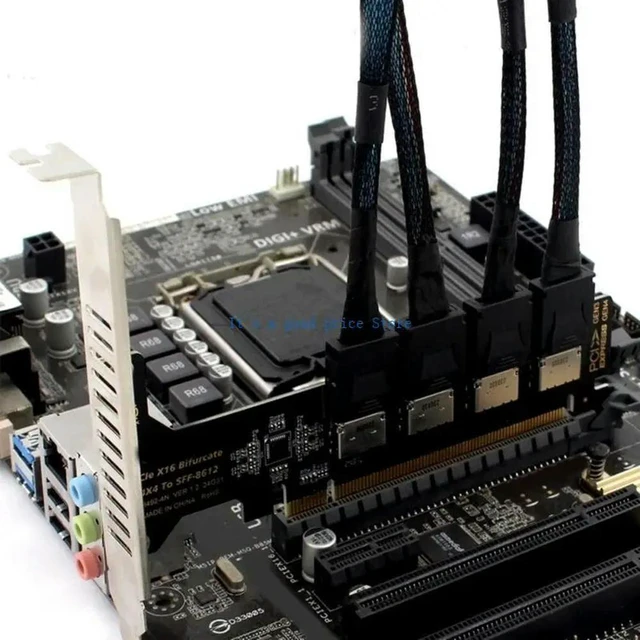 Alt view image 4 of 7 - PCIe X16 To Oculink SFF 8612 SFF 8611 Expansion Adapter Fast For Mainboard Multiple Disk Support PCIE X4X4X4X4