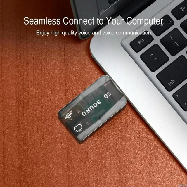 Alt view image 2 of 4 - USB to 3.5mm Adapter USB 2.0 to Aux Mic Headphone External Sound Card HFR8103 Chip for PC