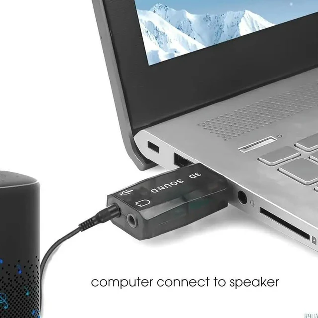 Main image of USB to 3.5mm Adapter USB 2.0 to Aux Mic Headphone External Sound Card HFR8103 Chip for PC
