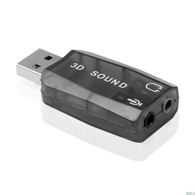 Alt view image 3 of 4 - USB to 3.5mm Adapter USB 2.0 to Aux Mic Headphone External Sound Card HFR8103 Chip for PC