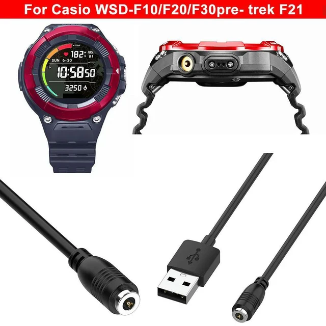 Alt view image 4 of 7 - watch Charger Cord USB Charging Cable 1M Watch Accessories Power Charge Wire for WSD-F10 WSD-F20 WSD-F30 Pro-trek F21