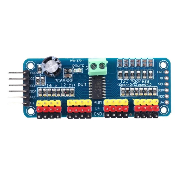 Alt view image 2 of 4 - PCA9685 PWM Servo Driver Board IIC Interface 16 Channel 12-Bit PWM Servo Motor Driver Board Controller for Robot