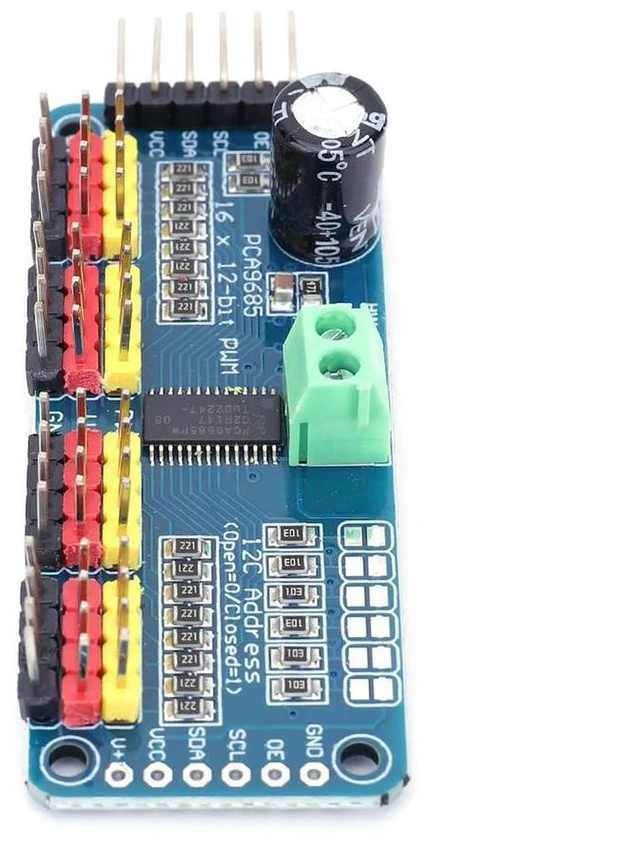 Alt view image 3 of 4 - PCA9685 PWM Servo Driver Board IIC Interface 16 Channel 12-Bit PWM Servo Motor Driver Board Controller for Robot