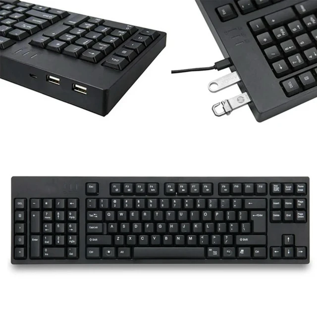 Alt view image 3 of 3 - Left Hand Ergonomic Keyboard Multimedia 109 Keys Mechanical Gamer Keyboard Dual USB HUB Wired Keyboard for Laptop Desktop PC