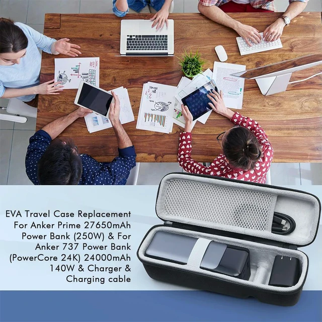 Alt view image 2 of 3 - Hard EVA Protect Box Cover Pouch Bag for Anker 737 Power Bank (PowerCore 24K)24000mAh Anti-scratch Bag with Rope