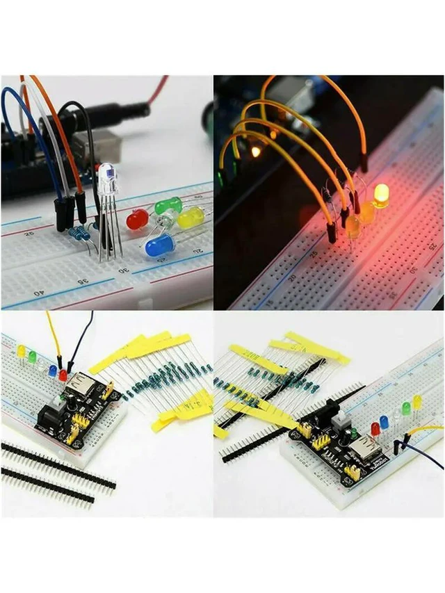 Alt view image 3 of 3 - 830 Hole Breadboard Kit MB-102 for UNO R3 Element Pack Starter Kit for Beginners