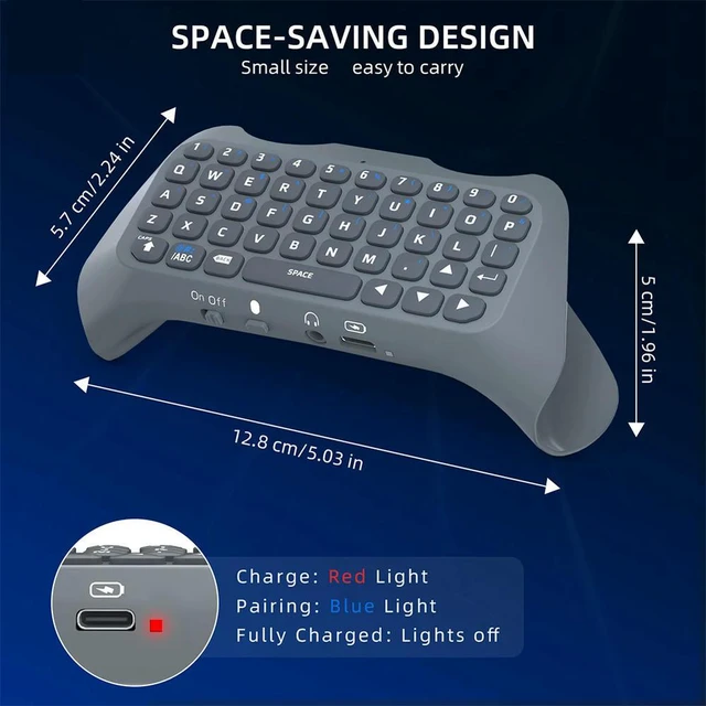Alt view image 4 of 4 - Gaming Handle Keyboard BT 3.0 3.5mm Wireless Gaming Keypad Handle Built-In Speaker Wireless Controller Chat Pad for PS5 Gamepad