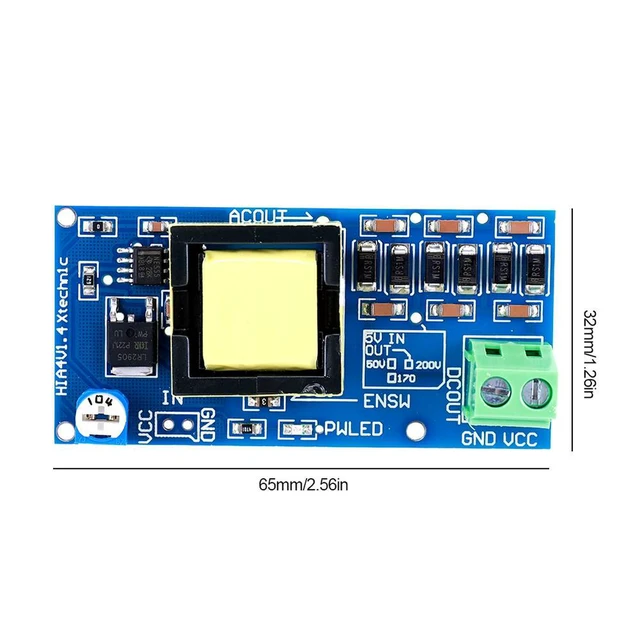 Alt view image 4 of 4 - High Voltage Capacitor Charging Power Supply Module 5V-12V Step Up To 300V-1200V DC-DC Boost Power Module Adjustable Power
