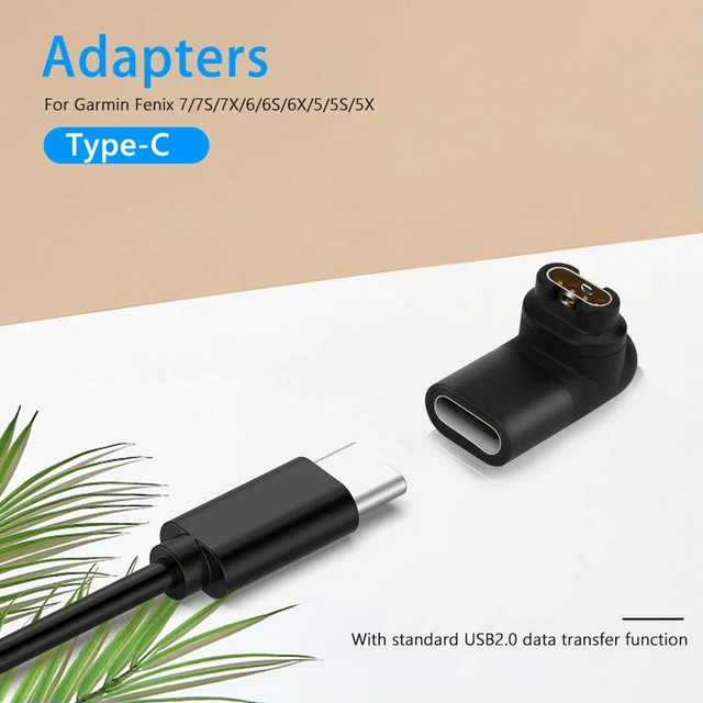 Alt view image 4 of 7 - 90 Degree 3D Elbow Power Charger Connector Data Transmission Charging Power Adapter Replacement for Garmin Fenix 6/6S/6X/5/5S/5X