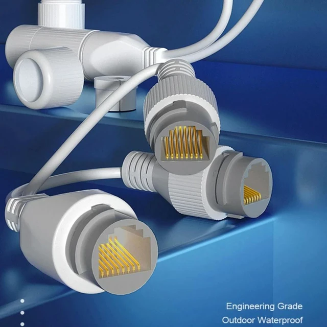 Alt view image 4 of 4 - Waterproof PoE Combiner Splitter Adapter Ethernet Splitter 1 to 2 Adapter Simultaneous Online Separator ABS-material