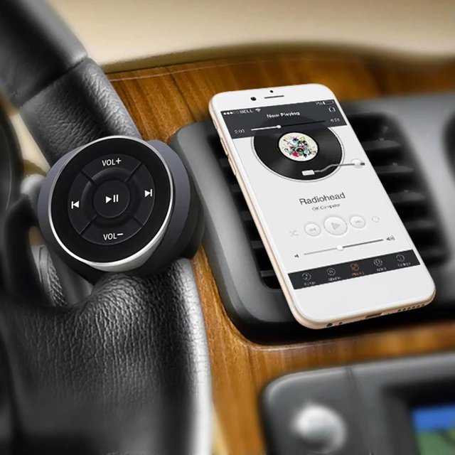 Alt view image 2 of 3 - Wireless Media Button Mobile Phone Music Playback Remote Control for Android Motorcycle Handlebar Media Remote Controller